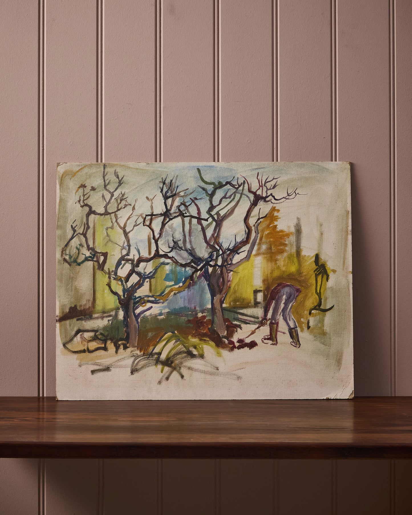 Autumn Garden Scene - Oil Painting - Pauline Salmon (1927- 2022)