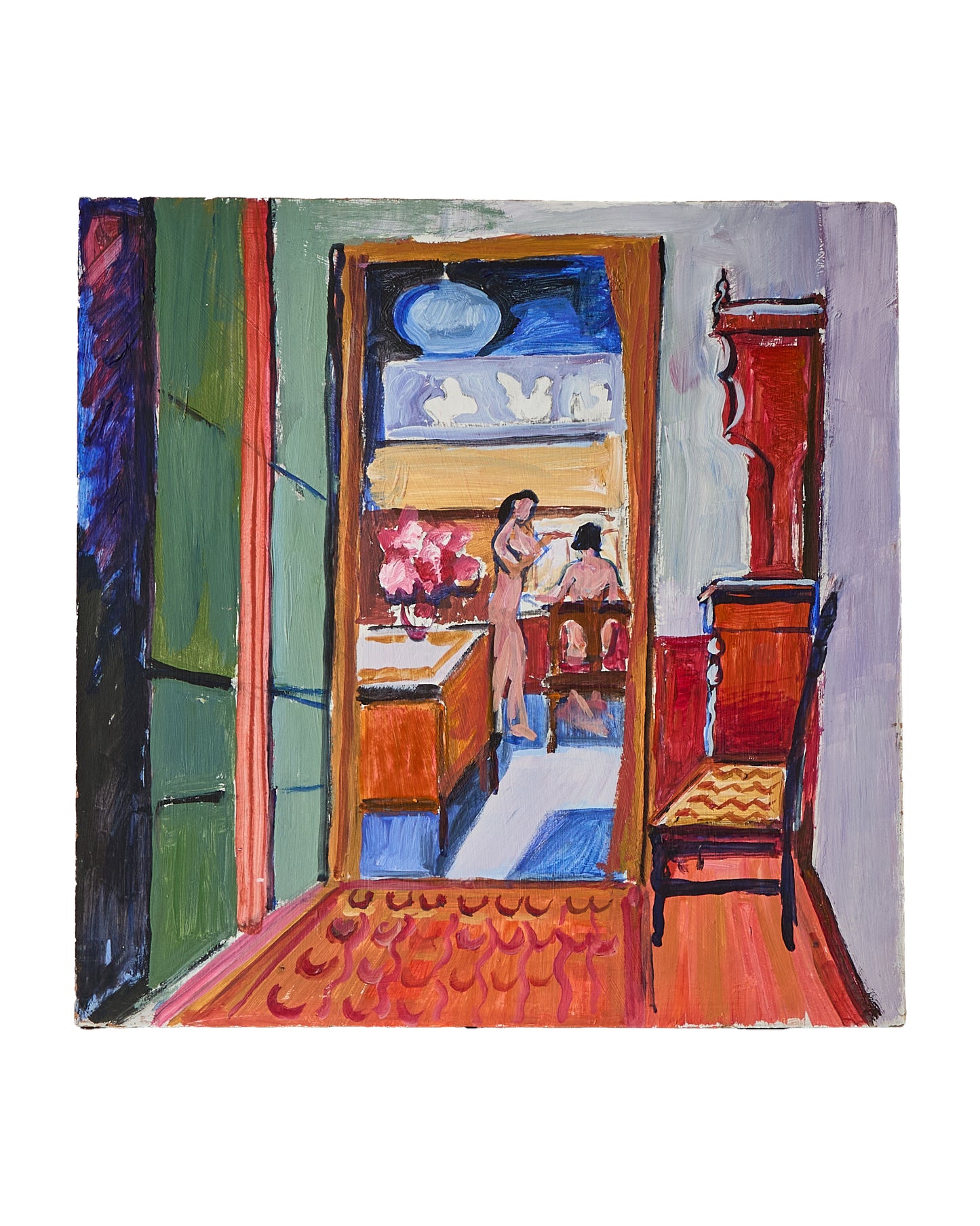 Nude Kitchen Scene - Oil Painting on Board - Pauline Salmon (1927-2022)