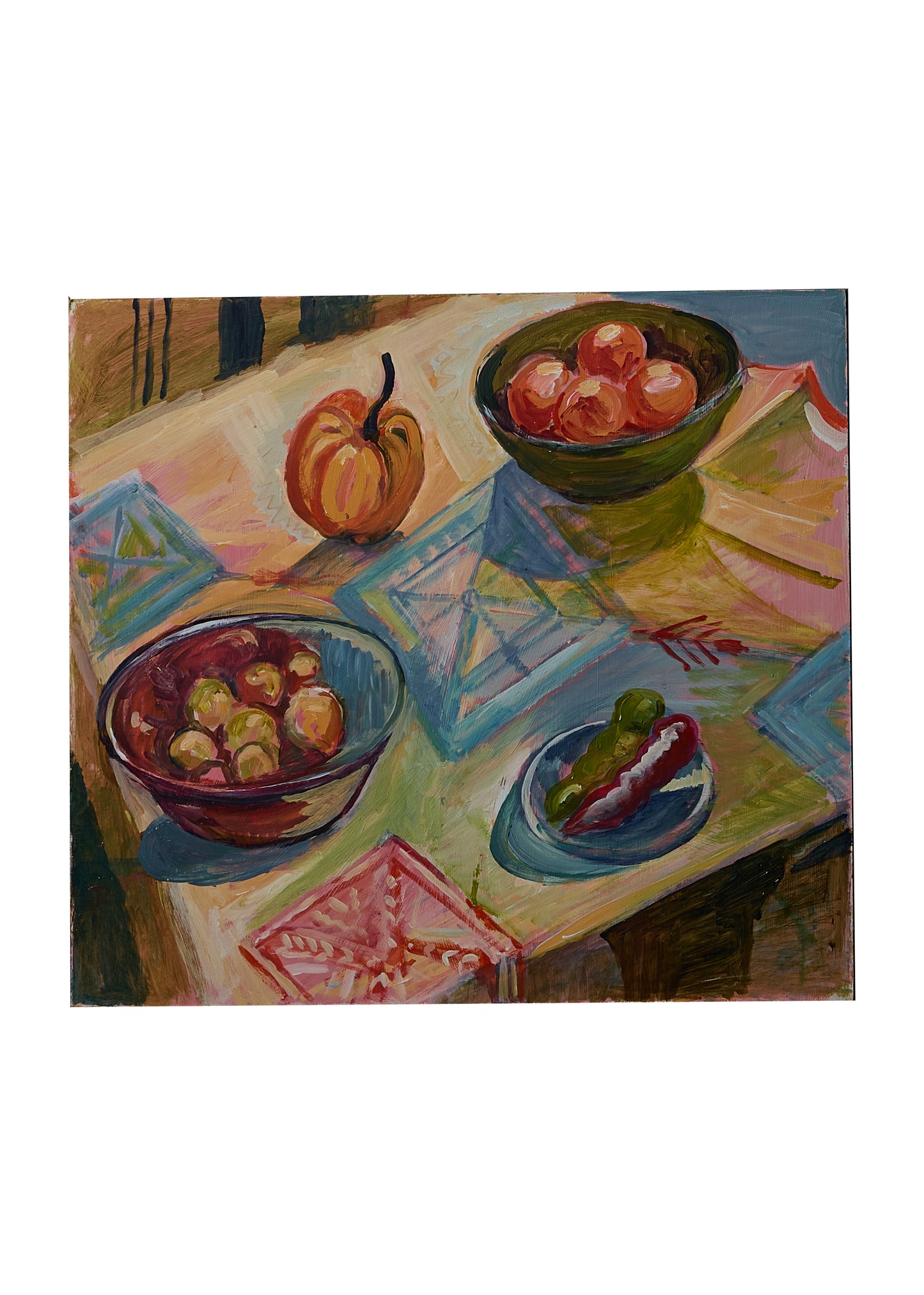 Large Still Life Oil Painting - Table Setting - Pauline Salmon (1927 - 2022)
