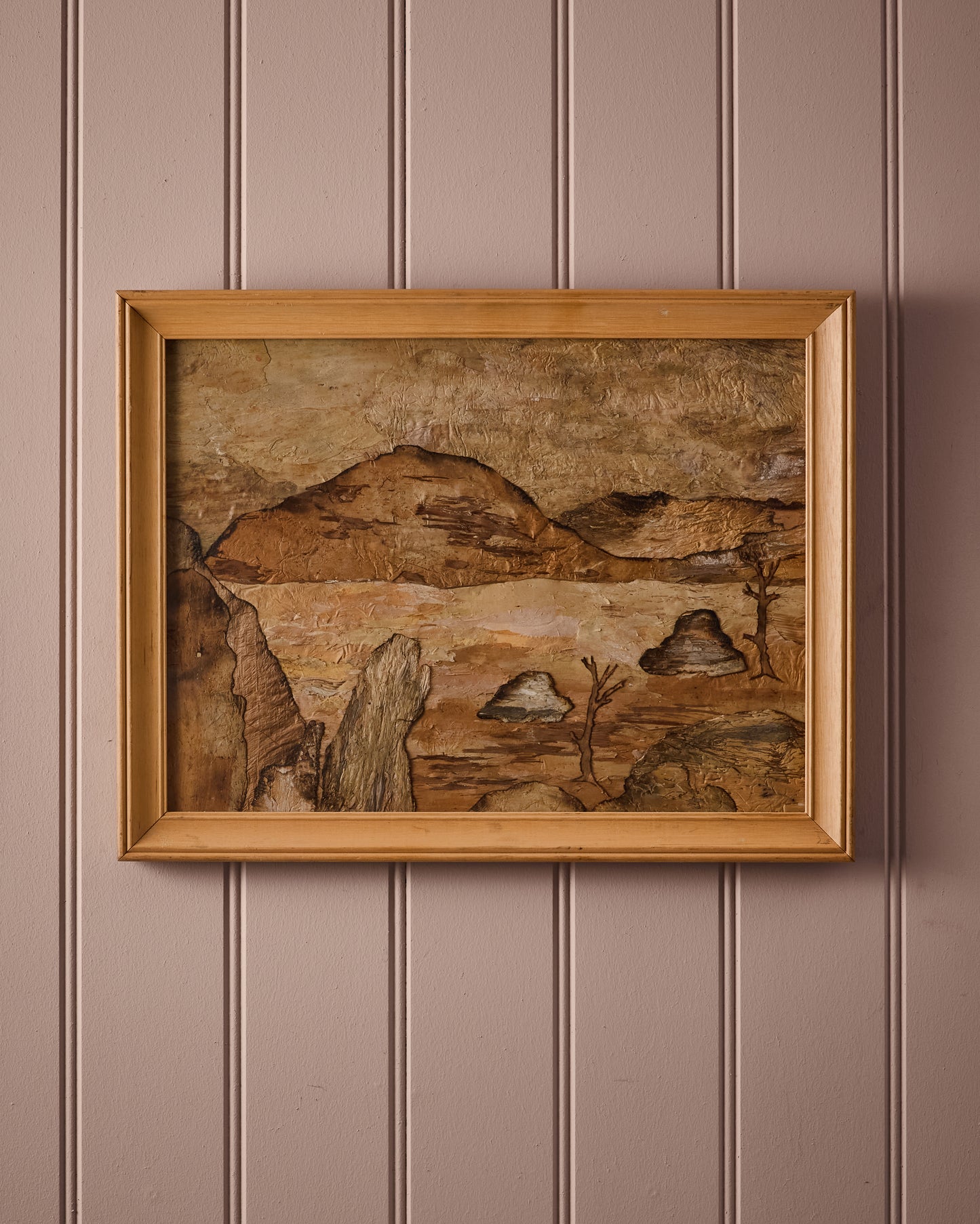 Layered Wood Desert Landscape I - Signed