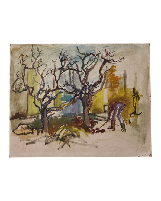 Autumn Garden Scene - Oil Painting - Pauline Salmon (1927- 2022)
