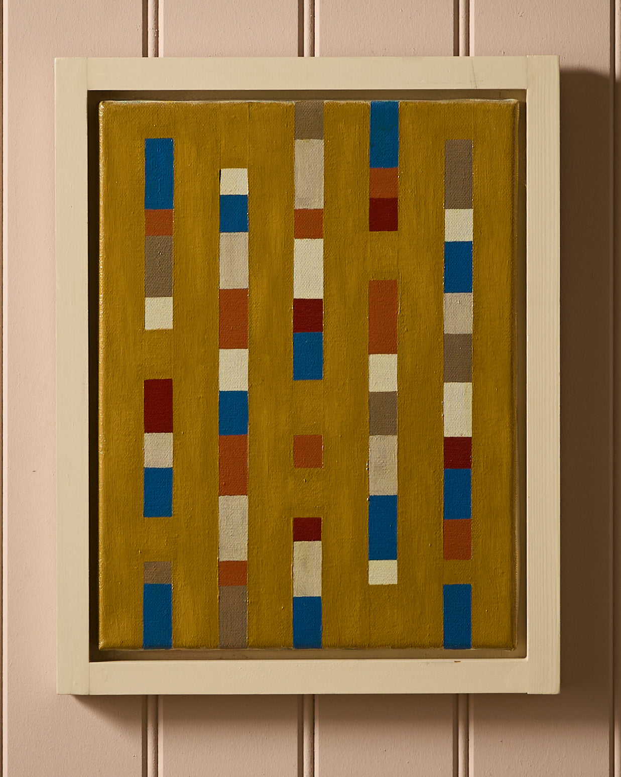 Modern Swedish Geometric - Oil on Canvas - Signed