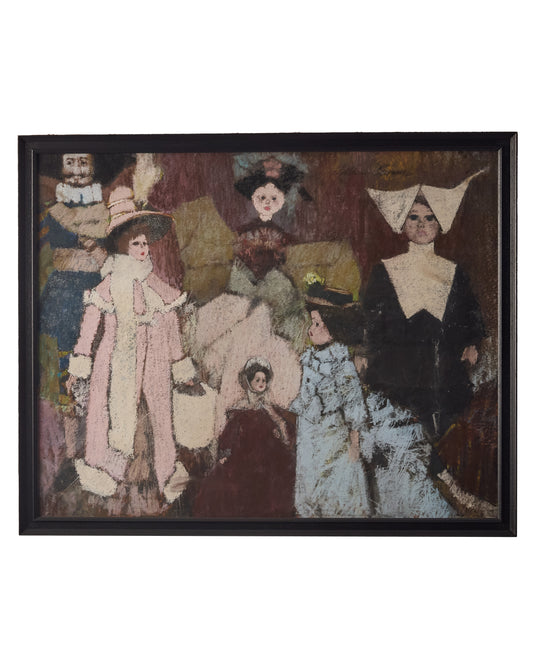 William Showell (1903 - 1984)  - Pastel Painting of Dolls