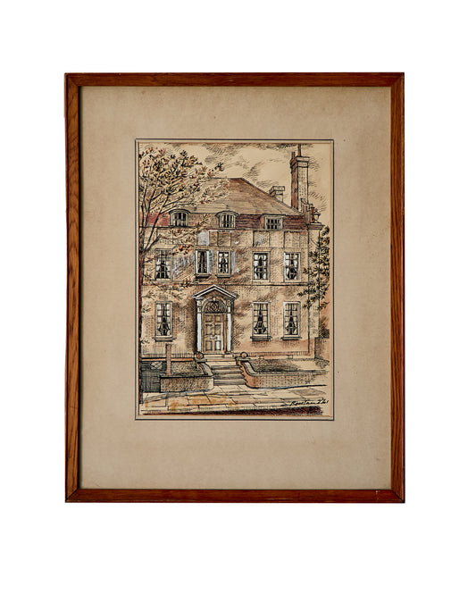 Architectural Watercolour Painting - Eagle House Wimbledon - Signed