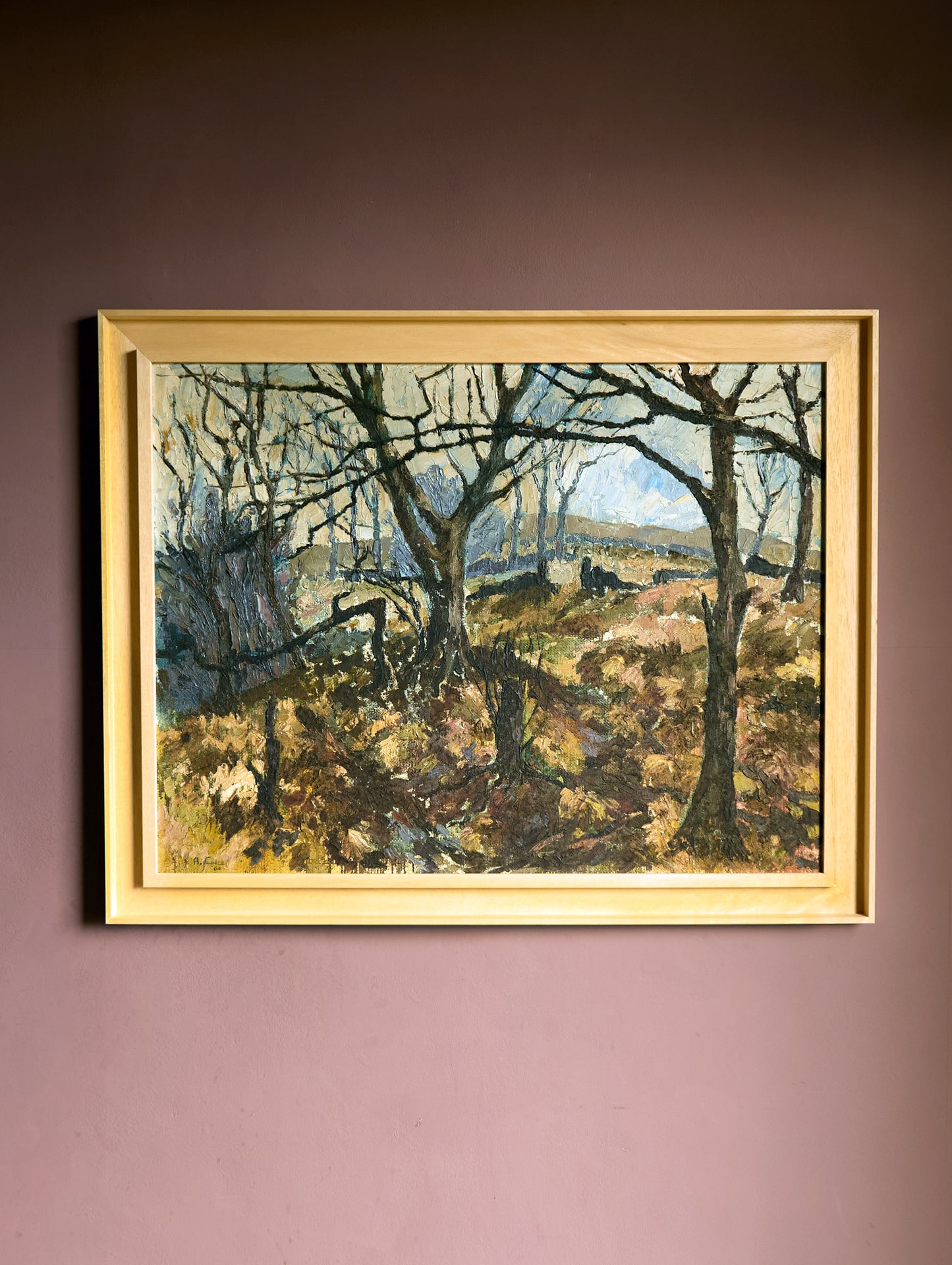 Landscape on board - Signed and dated 1964