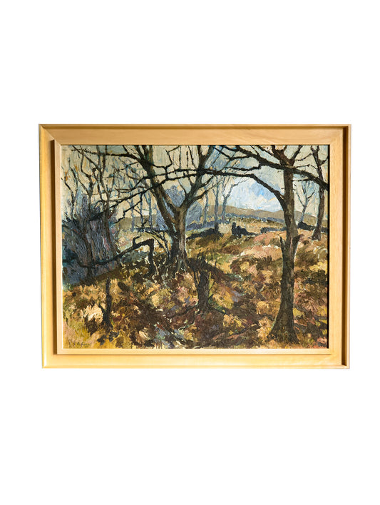 Landscape on board - Signed and dated 1964