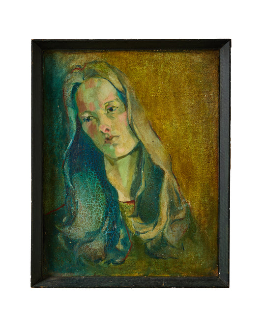 20th Century Portrait - Oil on Board