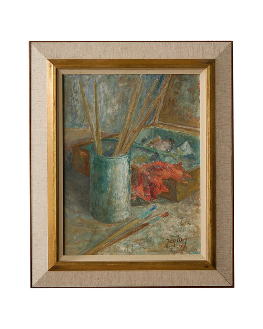 Swedish Sill Life - Oil Painting - Artists Brushes - 1973