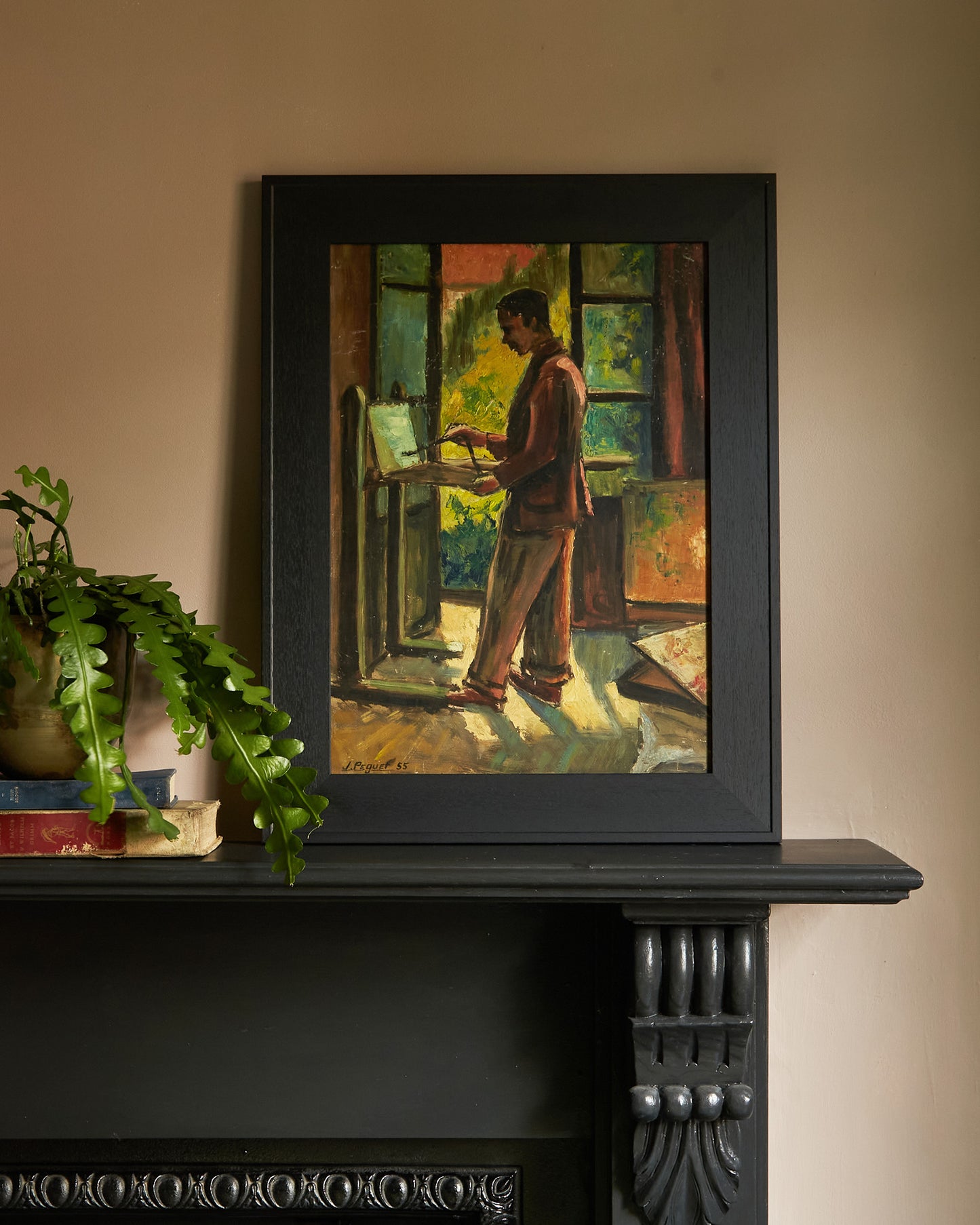 Portrait Oil Painting - Signed J.Peguet 1955