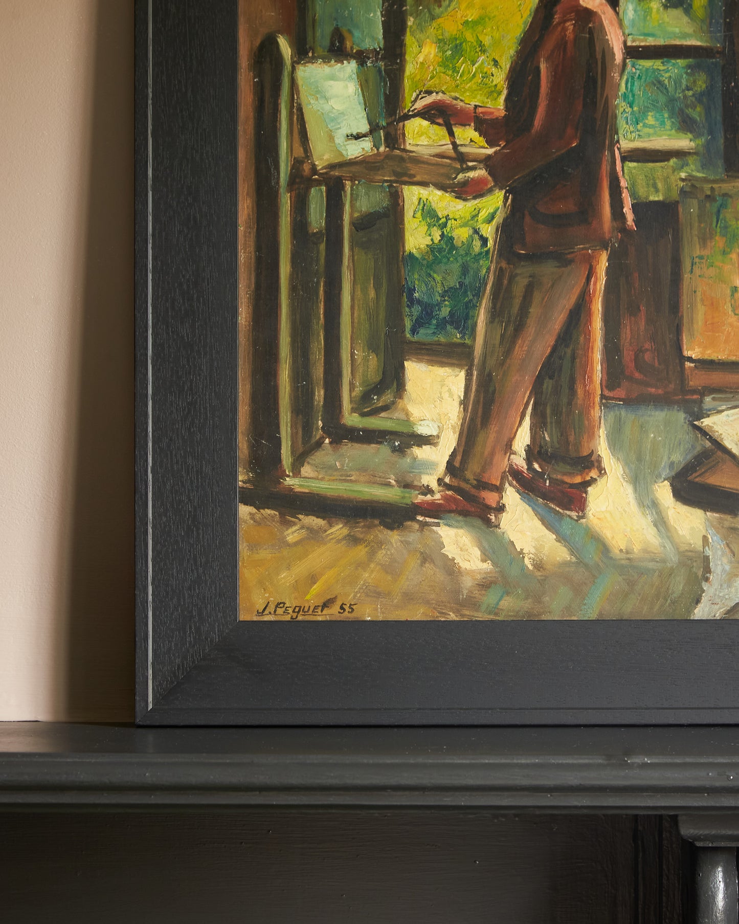 Portrait Oil Painting - Signed J.Peguet 1955