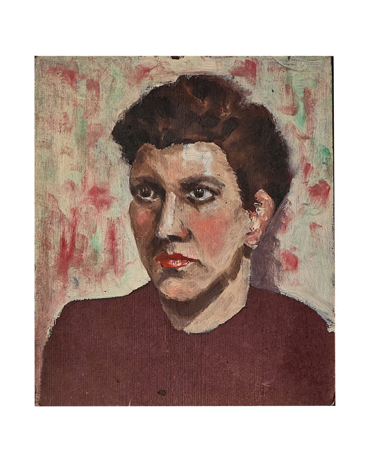 Small Mid Century Portrait - Oil Painting on Board