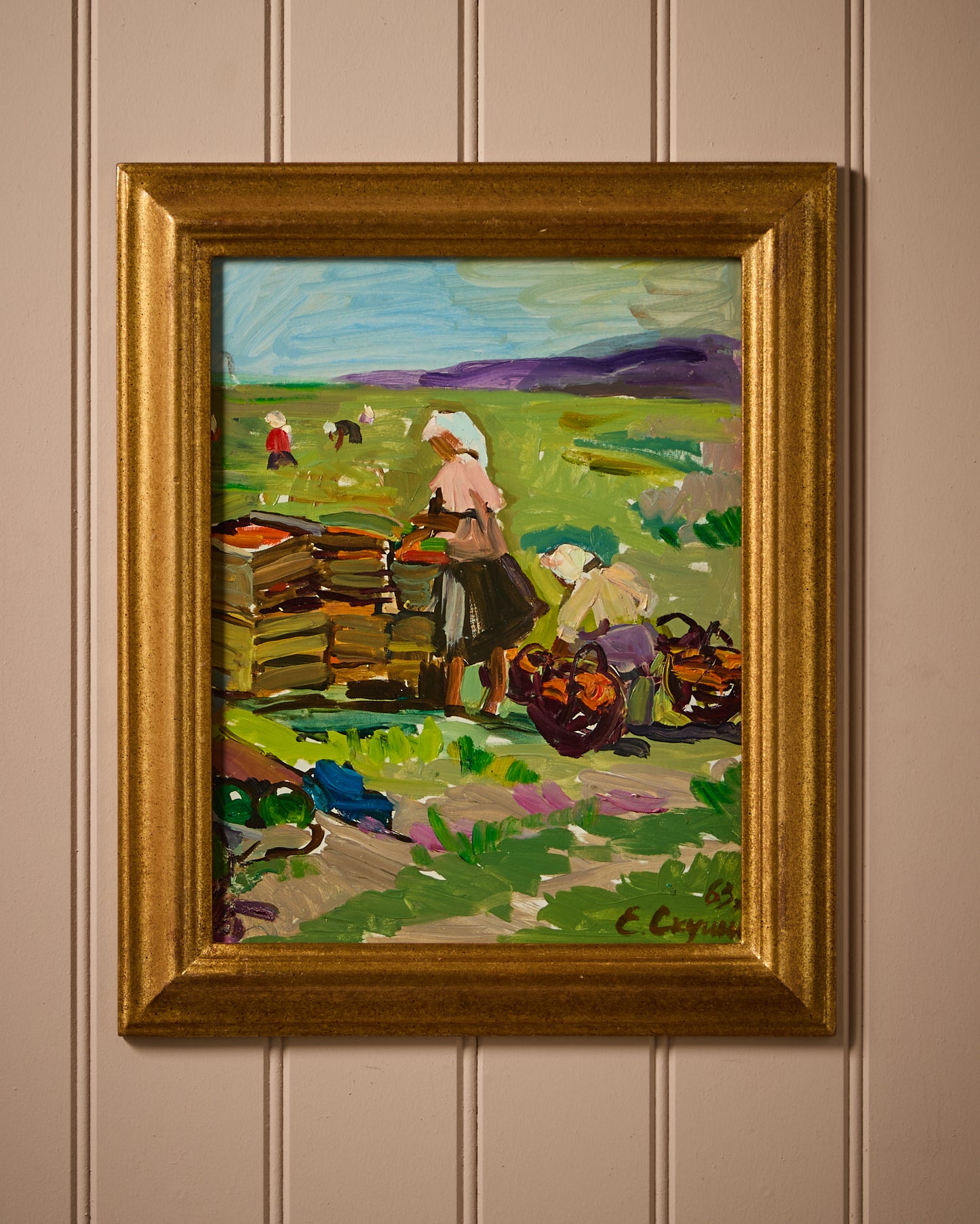Harvest - Oil on Board - Signed