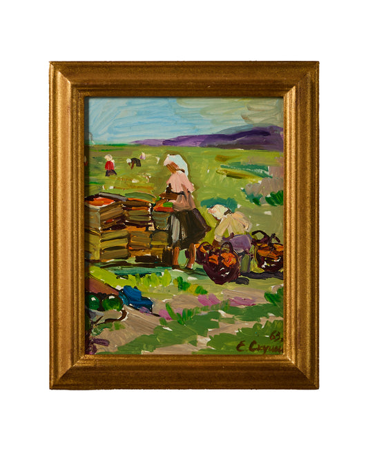 Harvest - Oil on Board - Signed