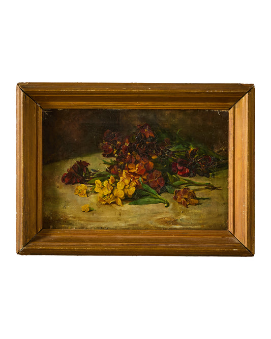 Flowers Still Life - Signed - Oil on Canvas