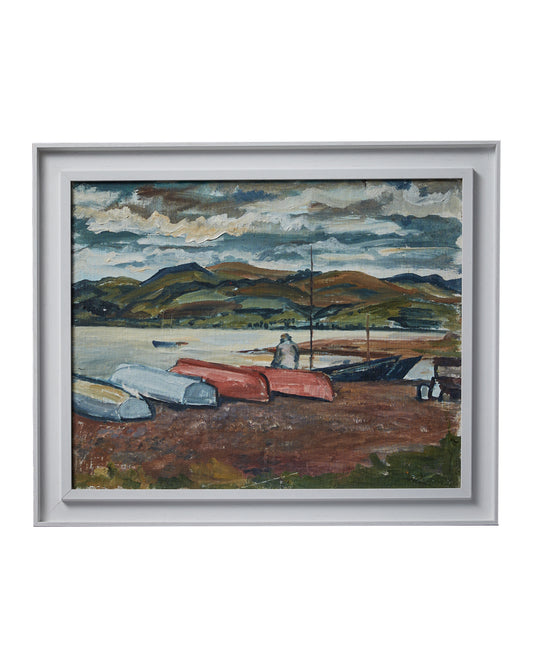 North Wales Beach - Oil Painting - Pauline Salmon (1927 - 2022)