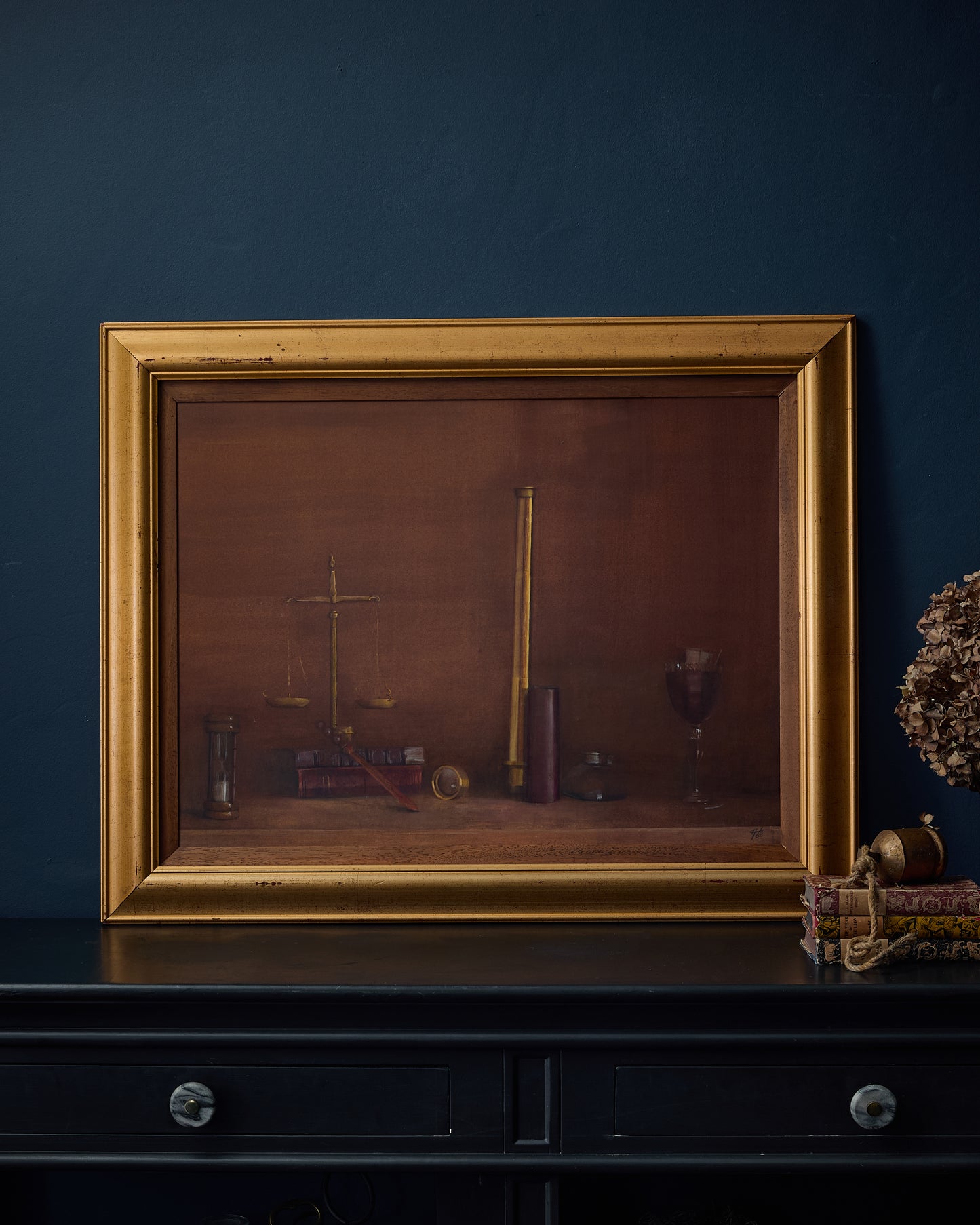 Large Still Life Oil Painting - Alchemist Scene