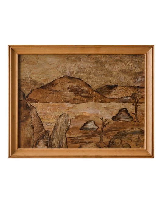 Layered Wood  Desert Landscape I - Signed